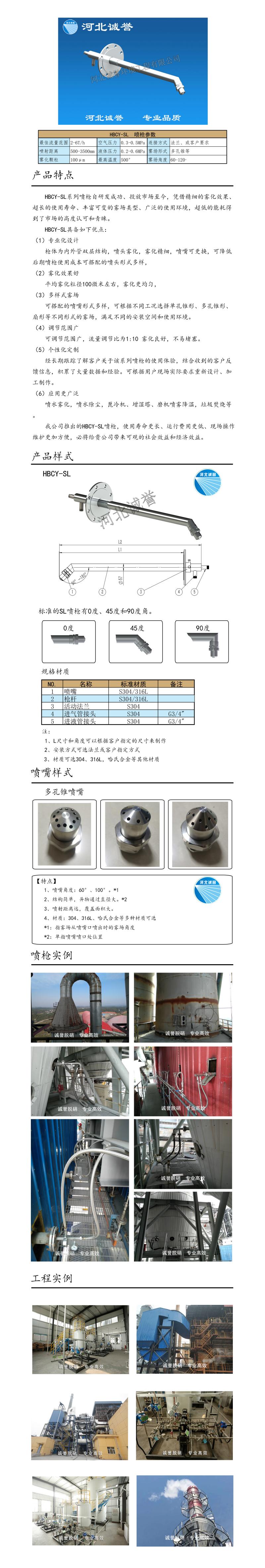 雙流體噴槍、保護(hù)套、噴槍參數(shù)、材質(zhì)尺寸、流量分布圖、扇形空心錐俯視圖介紹，以及雙流體噴槍霧化視頻展示和工程案例介紹